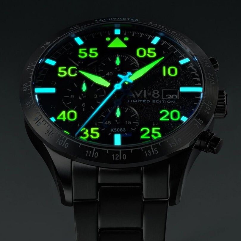 HAWKER HURRICANE 90TH ANNIVERSARY CHRONOGRAPH LIMITED EDITION AV-4130-44 (Seiko VK67 Mekanizmalı) Erkek Kol Saati - Thumbnail