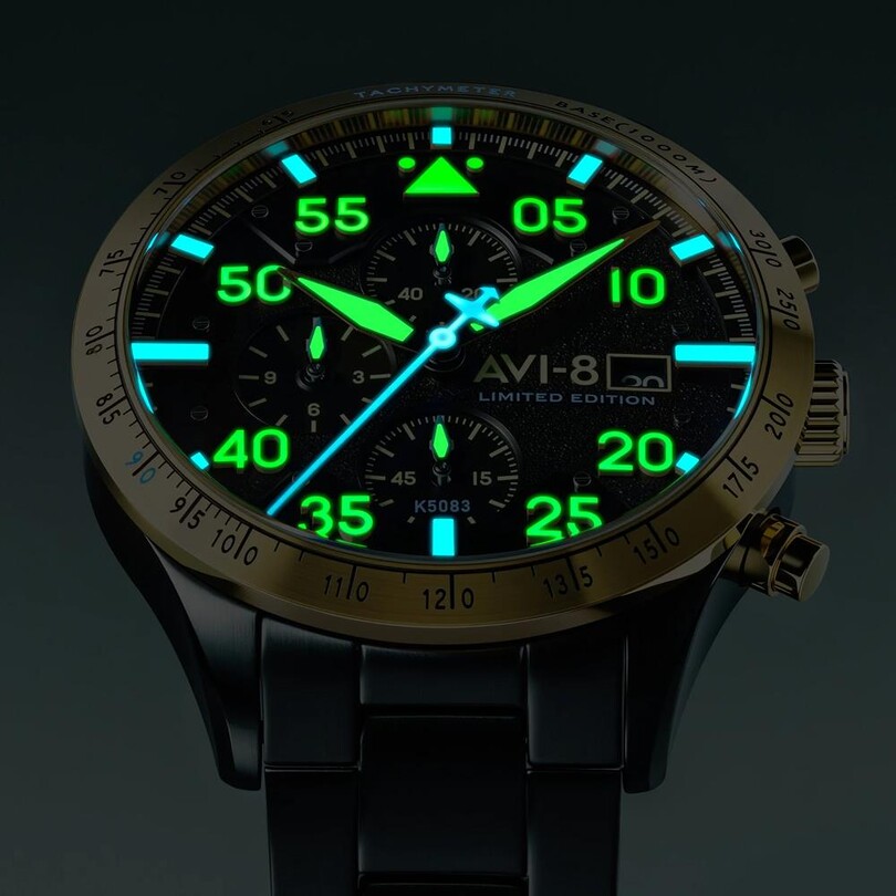 HAWKER HURRICANE 90TH ANNIVERSARY CHRONOGRAPH LIMITED EDITION AV-4130-55 (Seiko VK67 Mekanizmalı) Erkek Kol Saati - Thumbnail