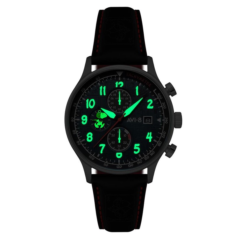 HAWKER HURRICANE CLASSIC CHRONOGRAPH PEANUTS SNOOPY FLYING ACE LIMITED EDITION AV-4132-01 (Seiko VD57 Mekanizmalı) Erkek Kol Saati - Thumbnail