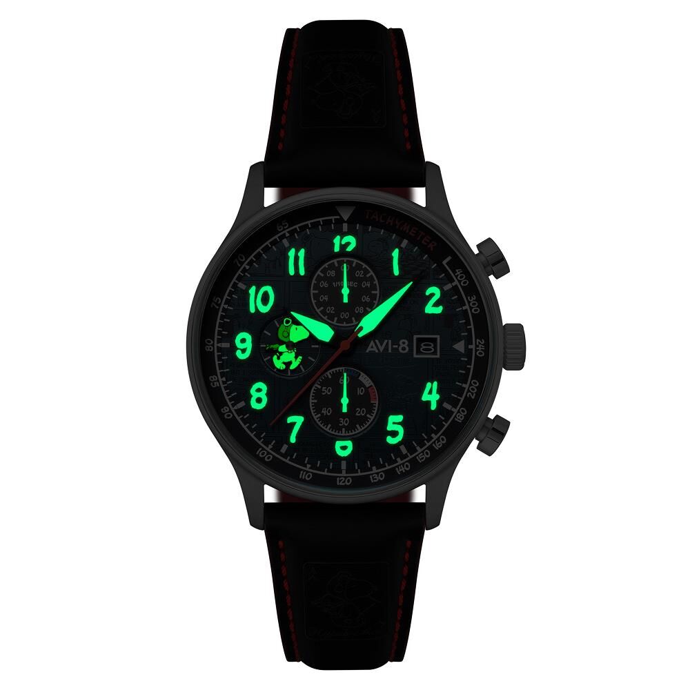 HAWKER HURRICANE CLASSIC CHRONOGRAPH PEANUTS SNOOPY FLYING ACE LIMITED EDITION AV-4132-01 (Seiko VD57 Mekanizmalı) Erkek Kol Saati