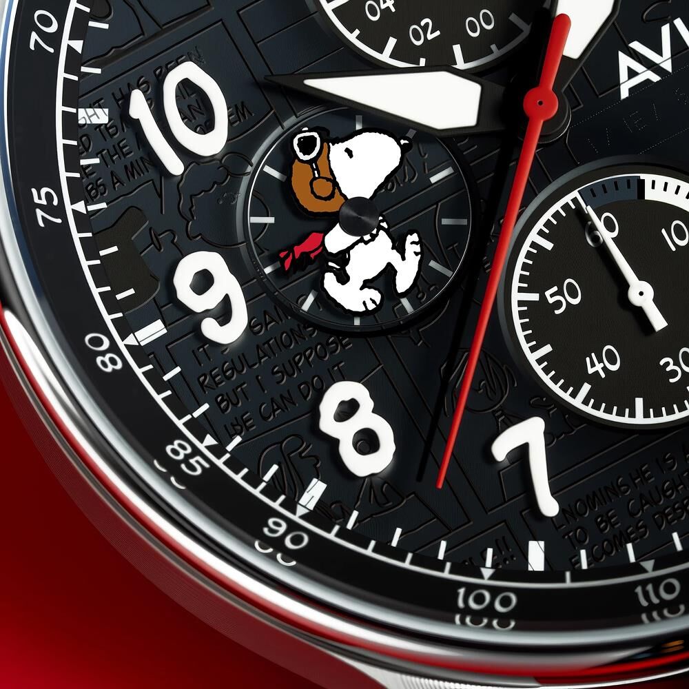 HAWKER HURRICANE CLASSIC CHRONOGRAPH PEANUTS SNOOPY FLYING ACE LIMITED EDITION AV-4132-01 (Seiko VD57 Mekanizmalı) Erkek Kol Saati