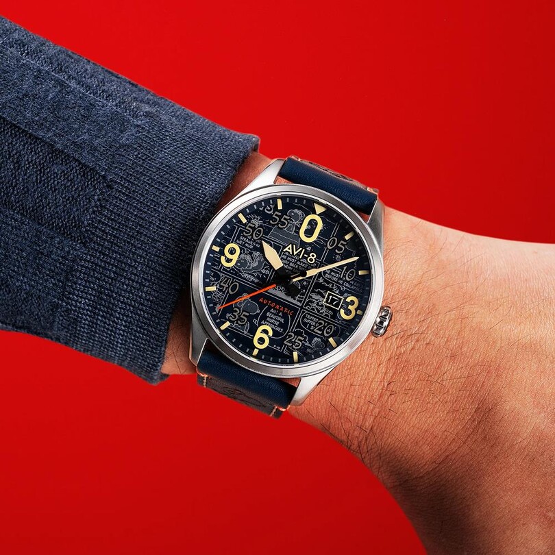 SPITFIRE SMITH PEANUTS SNOOPY FLYING ACE LIMITED EDITION AV-4134-01 Otomatik (Seiko NH35 Mekanizmalı) Erkek Kol Saati - Thumbnail