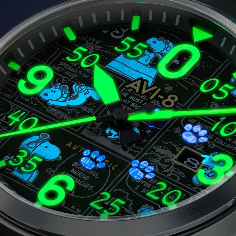 SPITFIRE SMITH AUTOMATIC PEANUTS SNOOPY FLYING ACE LIMITED EDITION AV-4134-02 Otomatik (Seiko NH35 Mekanizmalı) Erkek Kol Saati - Thumbnail