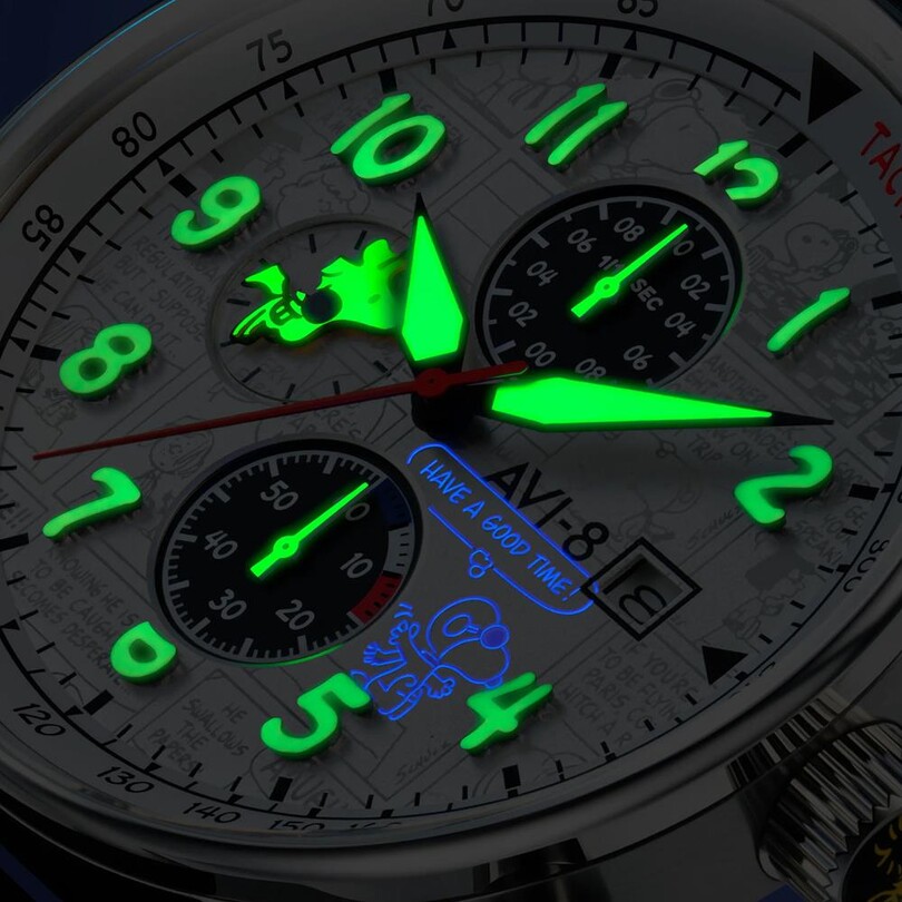 HAWKER HURRICANE CLASSIC CHRONOGRAPH PEANUTS SNOOPY FLYING ACE LIMITED EDITION AV-4135-01 (Seiko VD57 Mekanizmalı) Erkek Kol Saati - Thumbnail