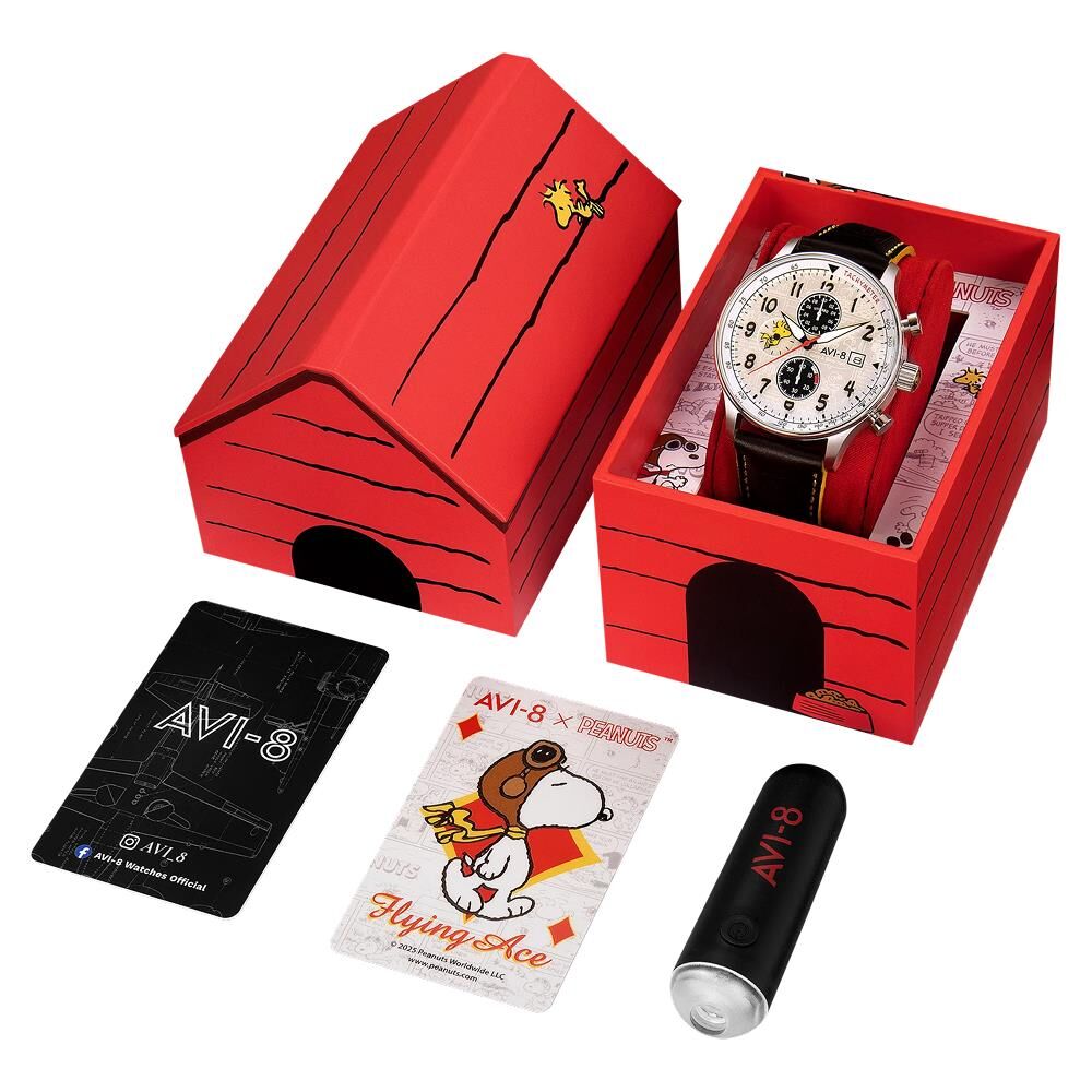 HAWKER HURRICANE CLASSIC CHRONOGRAPH PEANUTS SNOOPY FLYING ACE LIMITED EDITION AV-4135-01 (Seiko VD57 Mekanizmalı) Erkek Kol Saati