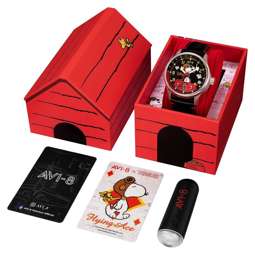 HAWKER HURRICANE KENT GMT AUTOMATIC PEANUTS SNOOPY FLYING ACE LIMITED EDITION AV-4136-01 (Seiko NH34 Mekanizmalı) Erkek Kol Saati - Thumbnail