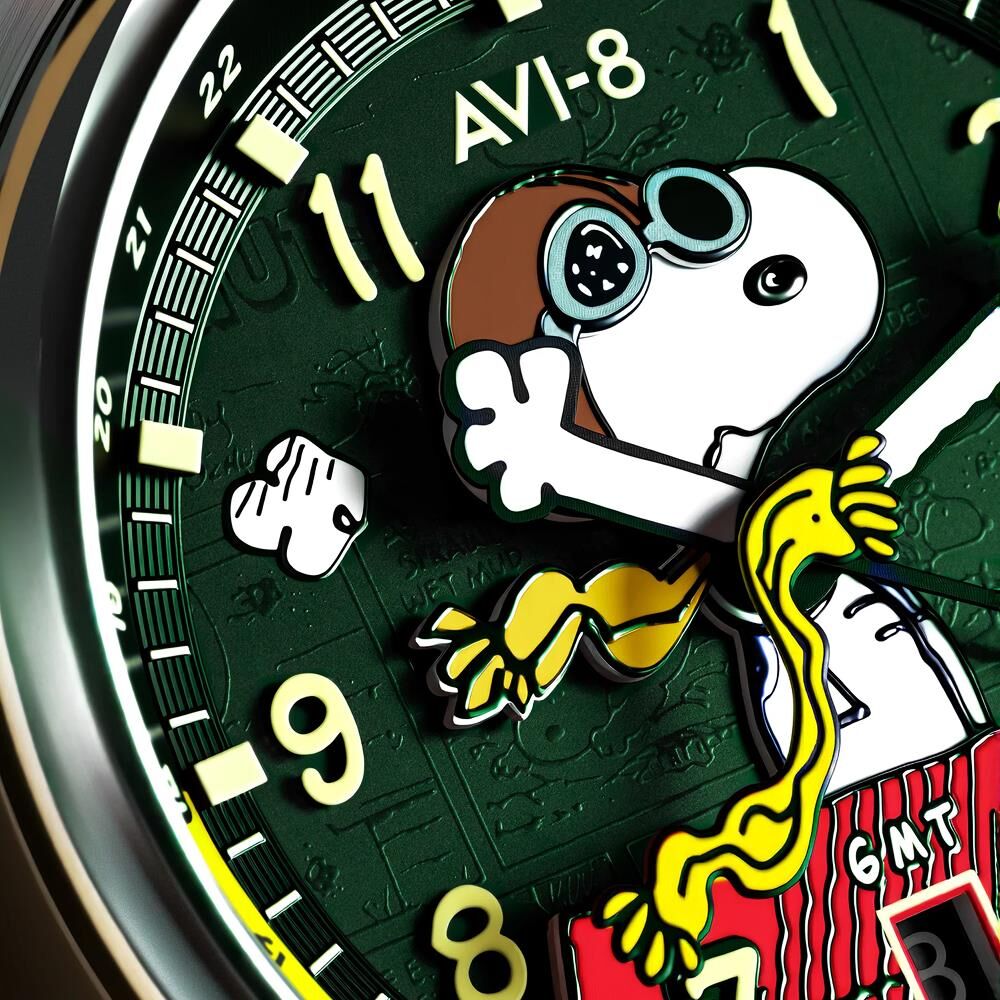 HAWKER HURRICANE KENT GMT AUTOMATIC PEANUTS SNOOPY FLYING ACE LIMITED EDITION AV-4136-04 (Seiko NH34 Mekanizmalı) Erkek Kol Saati
