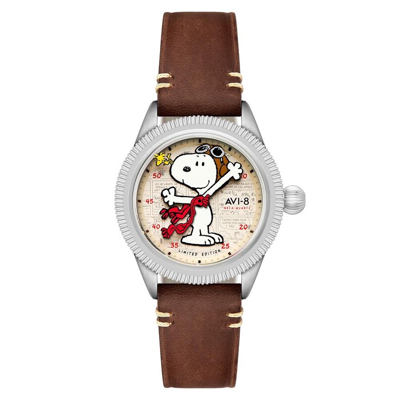FLYBOY AIRMASTER 40 PEANUTS SNOOPY FLYING ACE LIMITED EDITION AV-4138-01 (Seiko VH31 Mekanizmalı) Erkek Kol Saati - Thumbnail