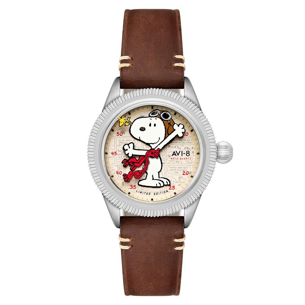 FLYBOY AIRMASTER 40 PEANUTS SNOOPY FLYING ACE LIMITED EDITION AV-4138-01 (Seiko VH31 Mekanizmalı) Erkek Kol Saati