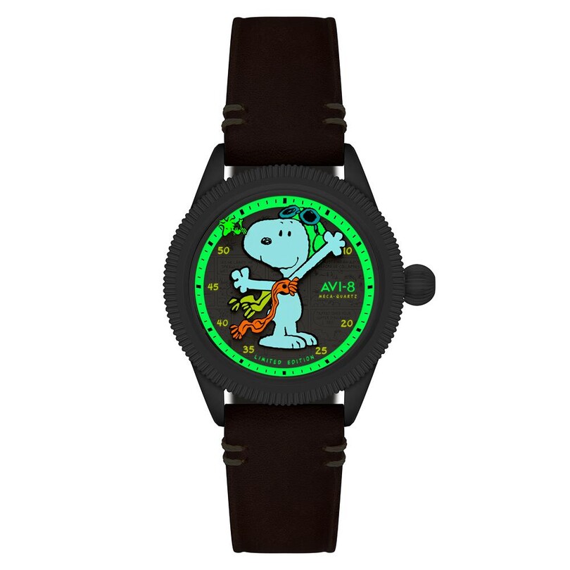 FLYBOY AIRMASTER 40 PEANUTS SNOOPY FLYING ACE LIMITED EDITION AV-4138-01 (Seiko VH31 Mekanizmalı) Erkek Kol Saati - Thumbnail