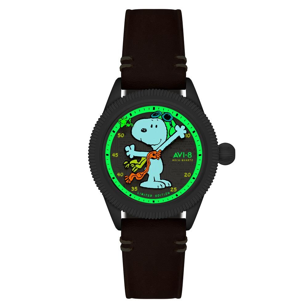 FLYBOY AIRMASTER 40 PEANUTS SNOOPY FLYING ACE LIMITED EDITION AV-4138-01 (Seiko VH31 Mekanizmalı) Erkek Kol Saati