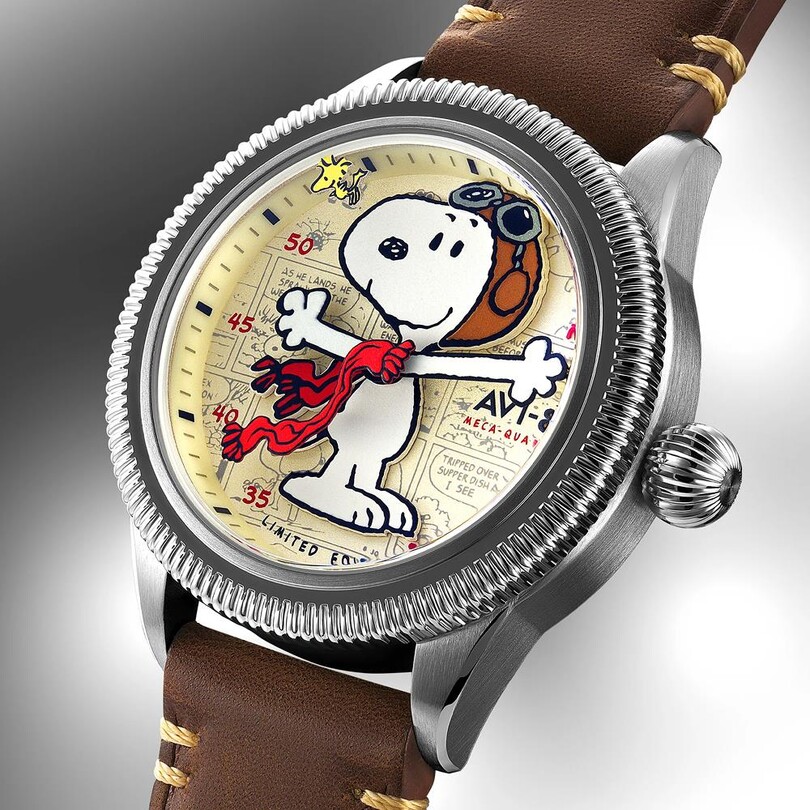 FLYBOY AIRMASTER 40 PEANUTS SNOOPY FLYING ACE LIMITED EDITION AV-4138-01 (Seiko VH31 Mekanizmalı) Erkek Kol Saati - Thumbnail