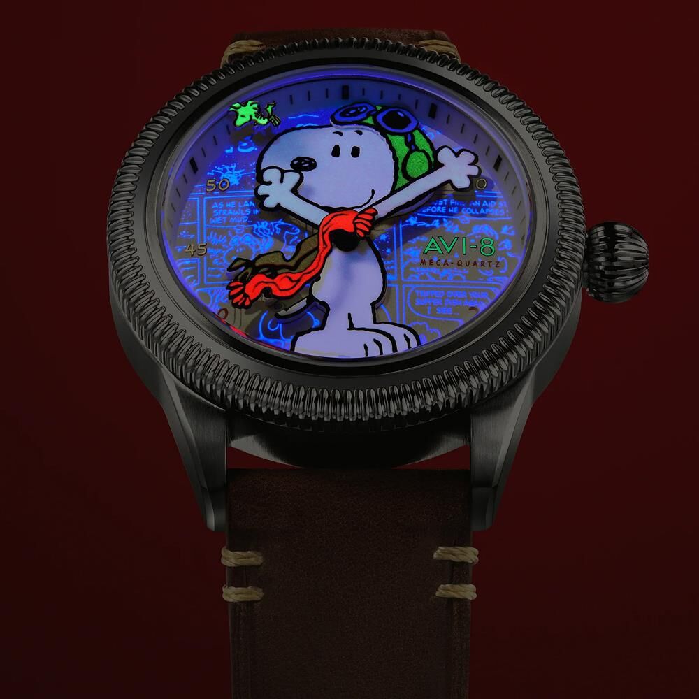 FLYBOY AIRMASTER 40 PEANUTS SNOOPY FLYING ACE LIMITED EDITION AV-4138-01 (Seiko VH31 Mekanizmalı) Erkek Kol Saati