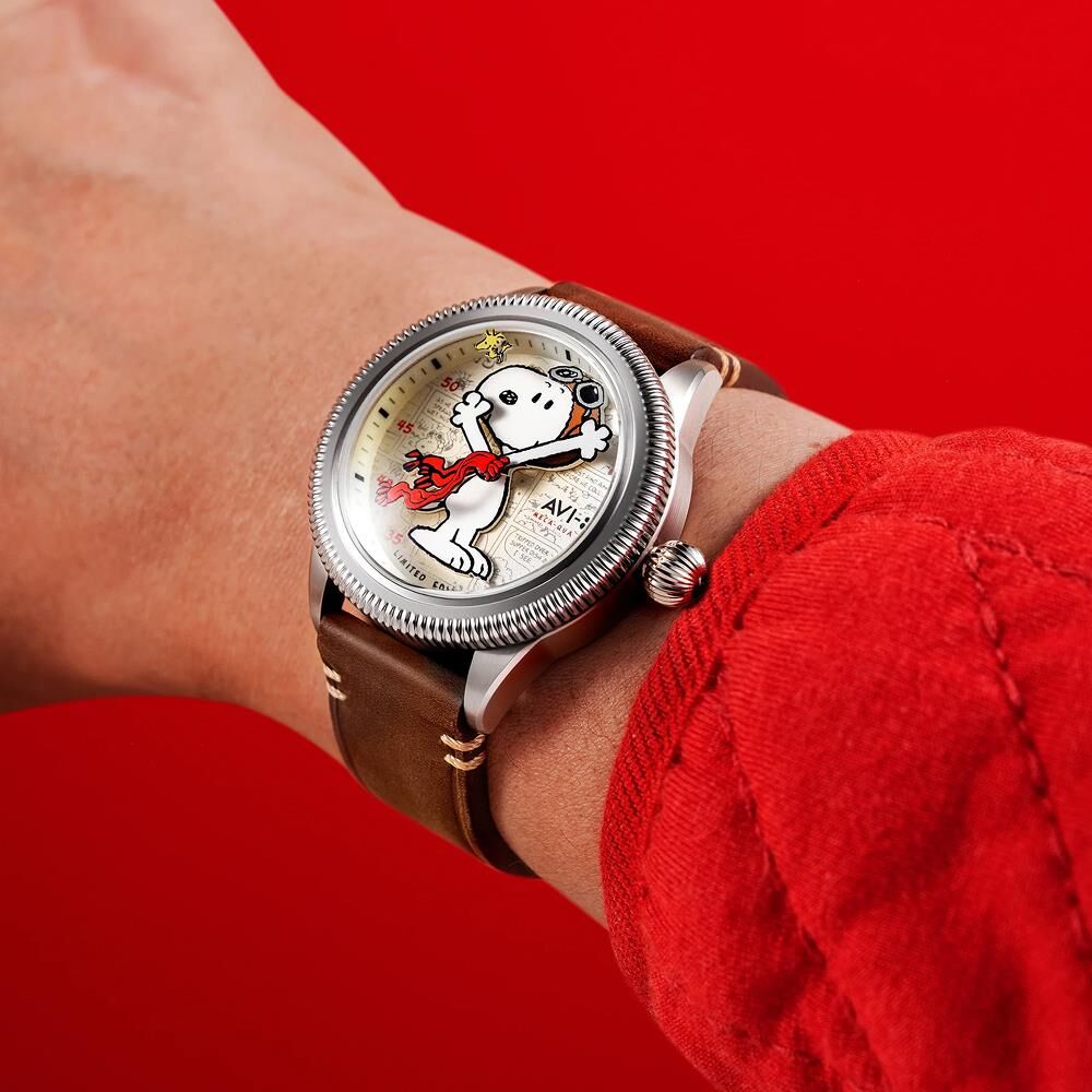 FLYBOY AIRMASTER 40 PEANUTS SNOOPY FLYING ACE LIMITED EDITION AV-4138-01 (Seiko VH31 Mekanizmalı) Erkek Kol Saati