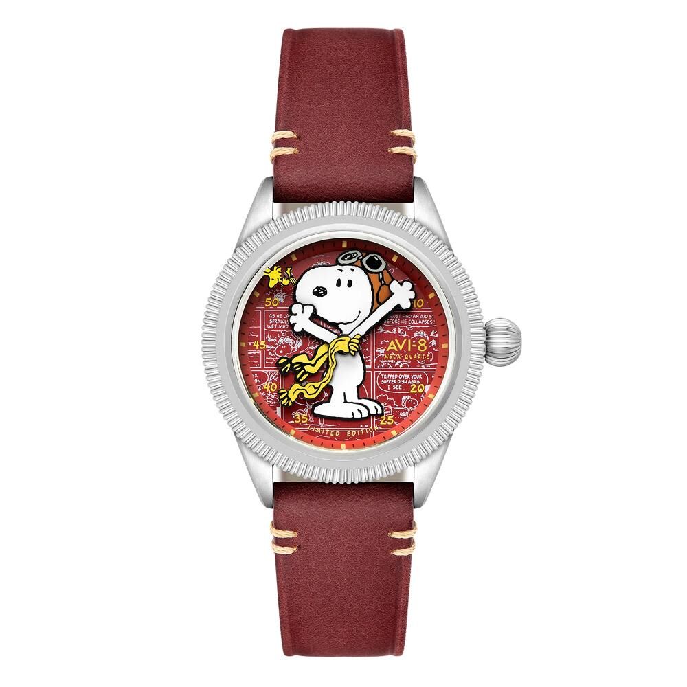 FLYBOY AIRMASTER 40 MECA-QUARTZ PEANUTS SNOOPY FLYING ACE LIMITED EDITION AV-4138-02 (Seiko VH31 Mekanizmalı) Erkek Kol Saati