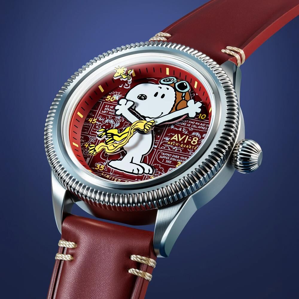 FLYBOY AIRMASTER 40 MECA-QUARTZ PEANUTS SNOOPY FLYING ACE LIMITED EDITION AV-4138-02 (Seiko VH31 Mekanizmalı) Erkek Kol Saati