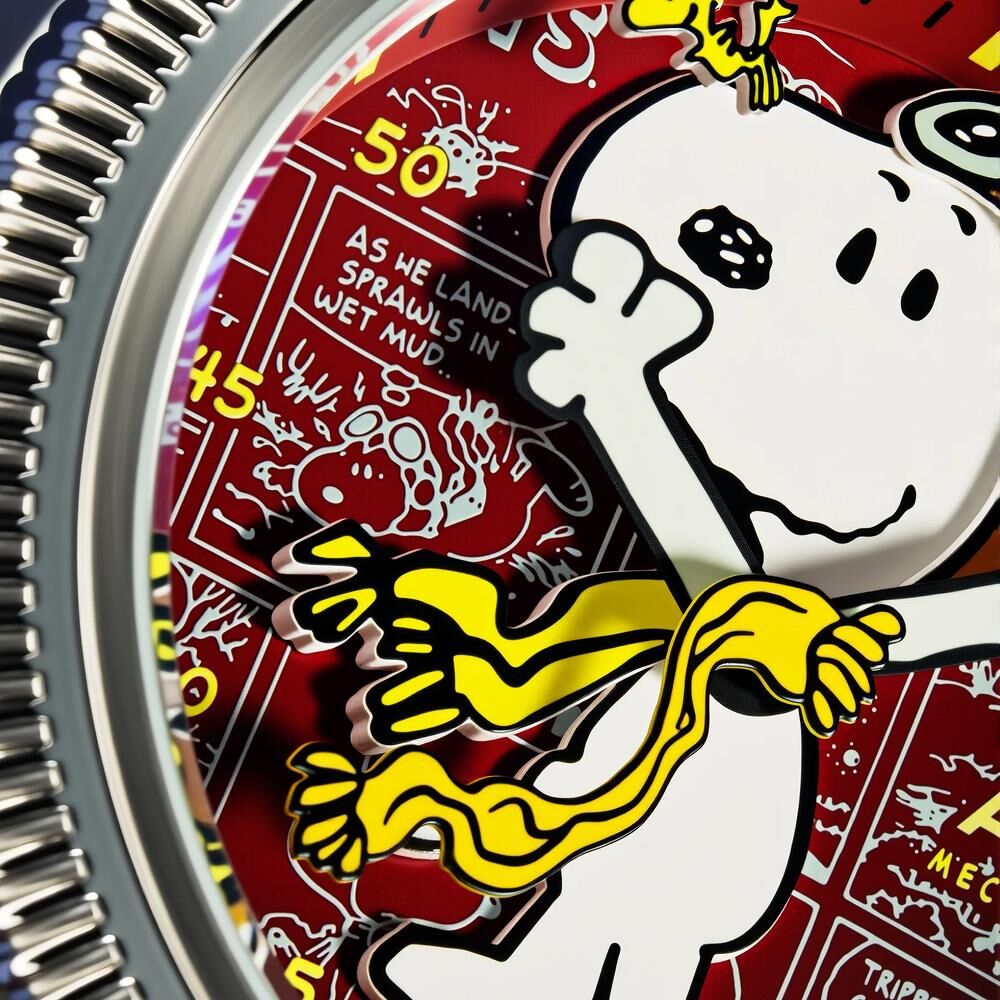 FLYBOY AIRMASTER 40 MECA-QUARTZ PEANUTS SNOOPY FLYING ACE LIMITED EDITION AV-4138-02 (Seiko VH31 Mekanizmalı) Erkek Kol Saati