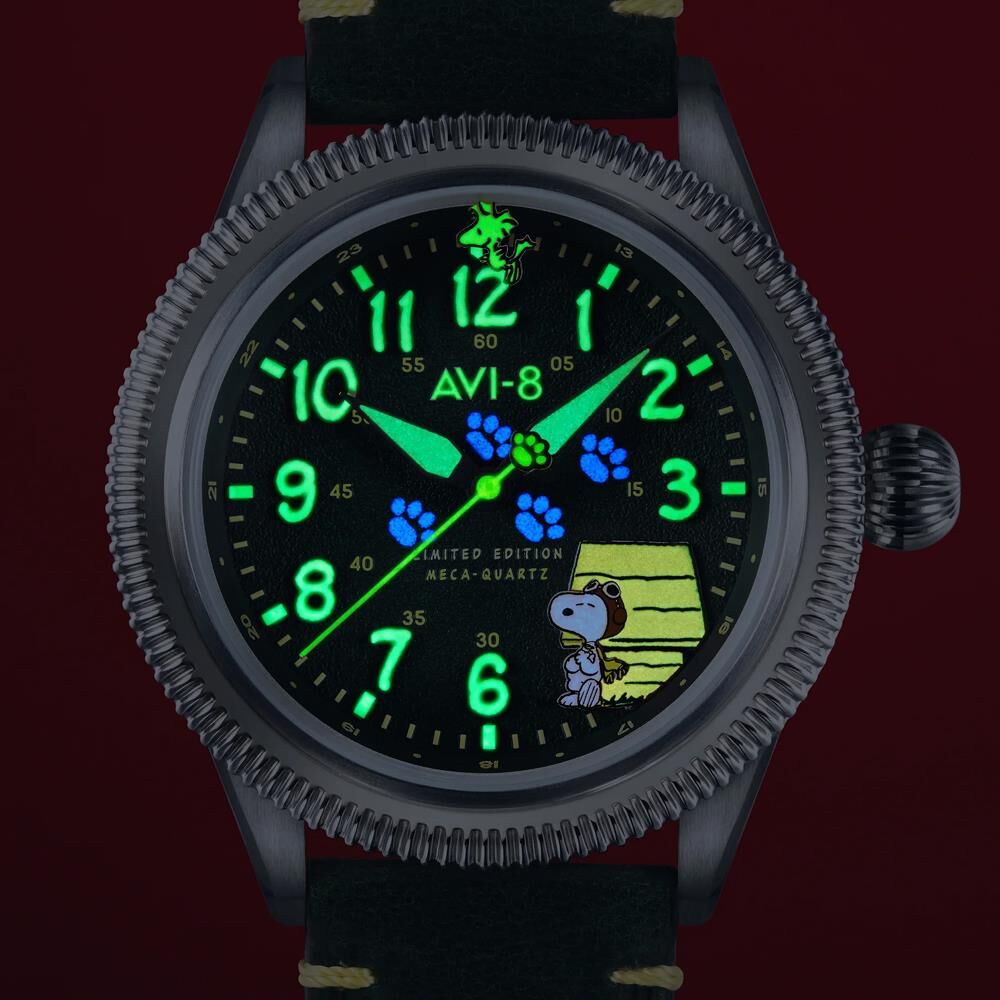 FLYBOY AIRMASTER 40 PEANUTS SNOOPY FLYING ACE LIMITED EDITION AV-4139-01 (Seiko VH31 Mekanizmalı) Erkek Kol Saati