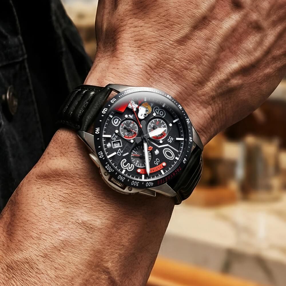 P-51 MUSTANG BLAKESLEE CHRONOGRAPH PEANUTS SNOOPY FLYING ACE LIMITED EDITION AV-4140-01 (Seiko VK68 Mekanizmalı) Erkek Kol Saati