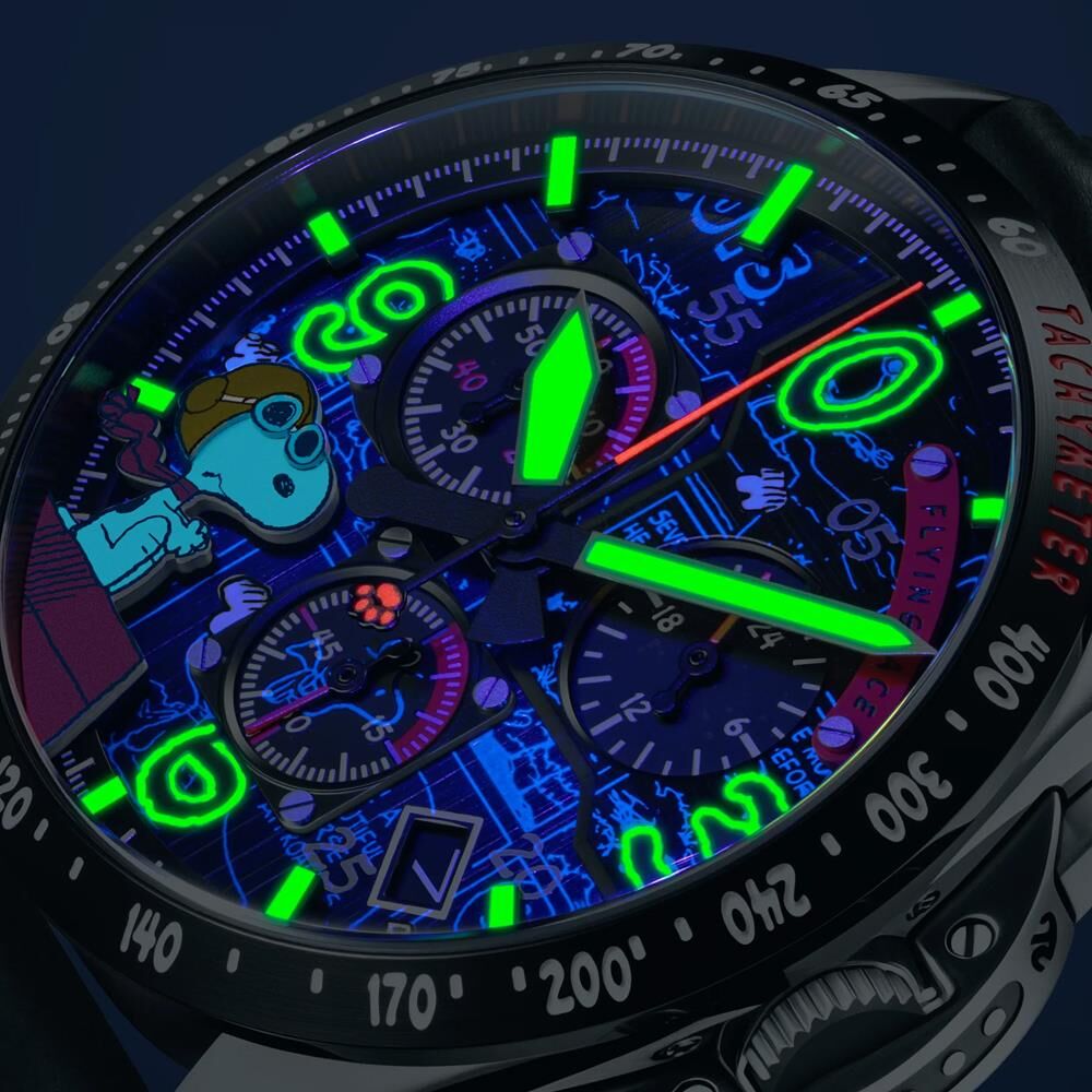 P-51 MUSTANG BLAKESLEE CHRONOGRAPH PEANUTS SNOOPY FLYING ACE LIMITED EDITION AV-4140-01 (Seiko VK68 Mekanizmalı) Erkek Kol Saati