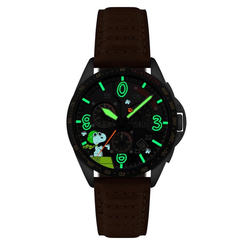 P-51 MUSTANG BLAKESLEE CHRONOGRAPH PEANUTS SNOOPY FLYING ACE LIMITED EDITION AV-4140-02 (Seiko VK68 Mekanizmalı) Erkek Kol Saati - Thumbnail