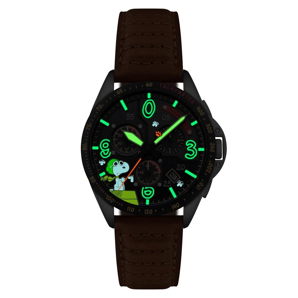 P-51 MUSTANG BLAKESLEE CHRONOGRAPH PEANUTS SNOOPY FLYING ACE LIMITED EDITION AV-4140-02 (Seiko VK68 Mekanizmalı) Erkek Kol Saati