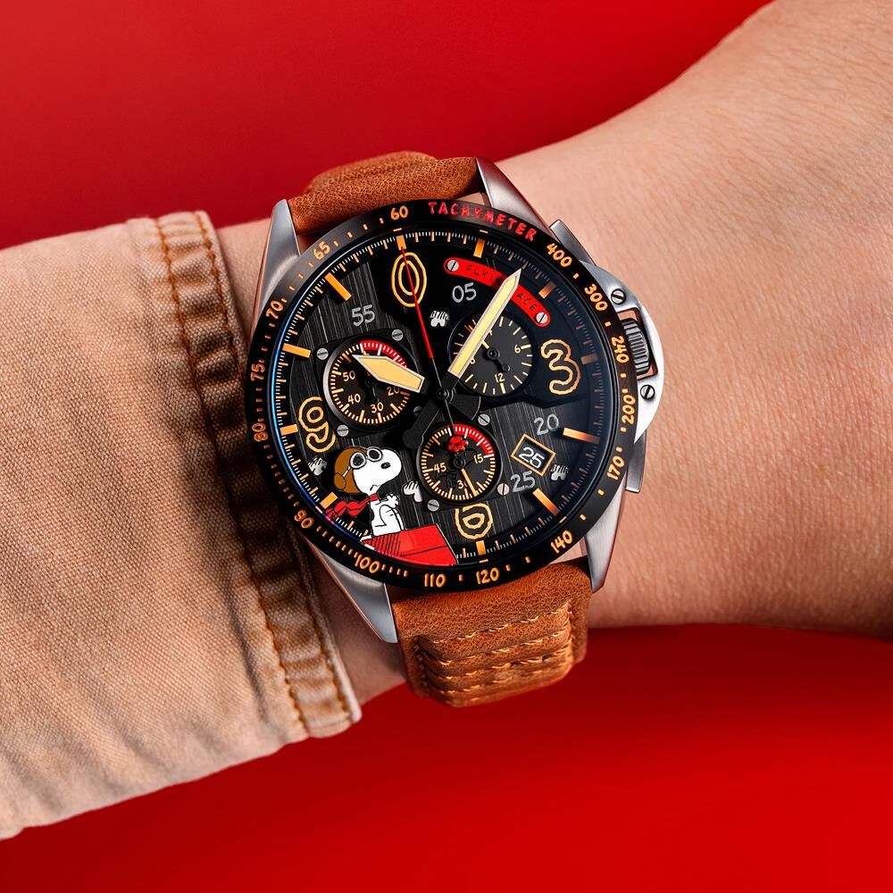 P-51 MUSTANG BLAKESLEE CHRONOGRAPH PEANUTS SNOOPY FLYING ACE LIMITED EDITION AV-4140-02 (Seiko VK68 Mekanizmalı) Erkek Kol Saati