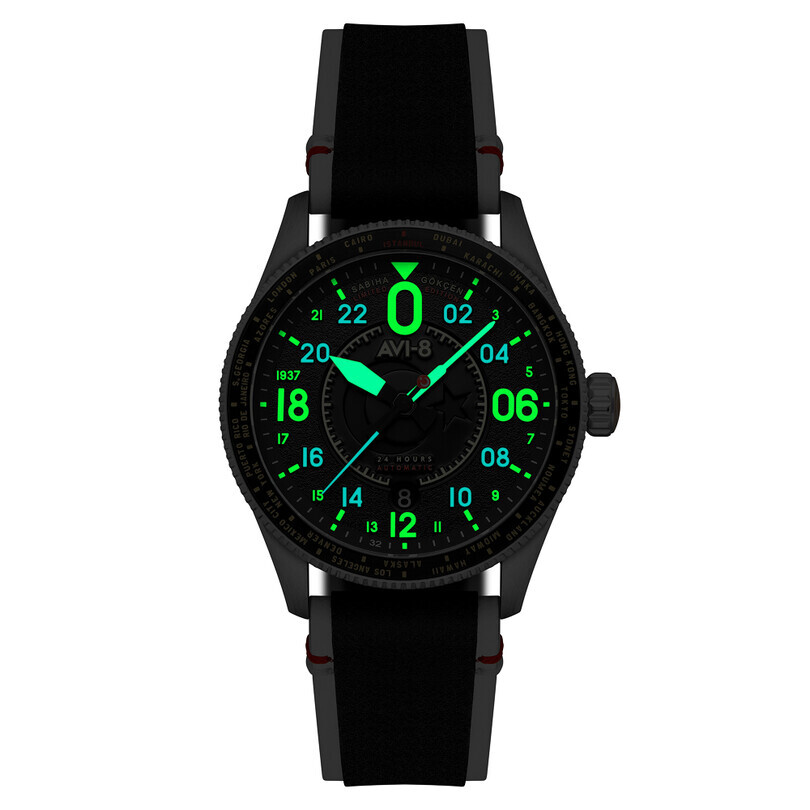 SABİHA GÖKÇEN LIMITED EDITION SPITFIRE Otomatik AV-4144-01 (Özel Modifiyeli Seiko NH34 Mekanizmalı) Erkek Kol Saati - Thumbnail