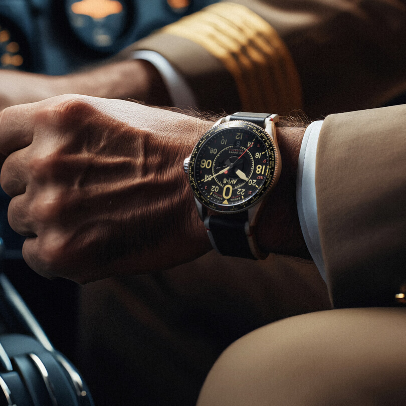 SABİHA GÖKÇEN LIMITED EDITION SPITFIRE Otomatik AV-4144-01 (Özel Modifiyeli Seiko NH34 Mekanizmalı) Erkek Kol Saati - Thumbnail