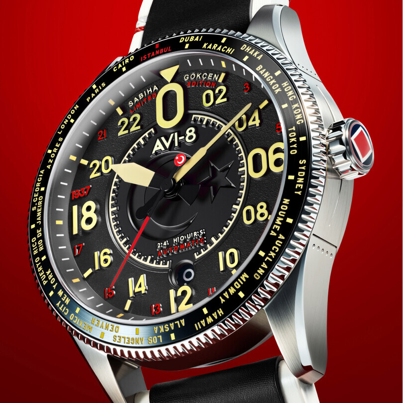 SABİHA GÖKÇEN LIMITED EDITION SPITFIRE Otomatik AV-4144-01 (Özel Modifiyeli Seiko NH34 Mekanizmalı) Erkek Kol Saati - Thumbnail