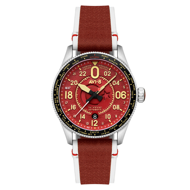 SABİHA GÖKÇEN LIMITED EDITION SPITFIRE Otomatik AV-4144-02 (Özel Modifiyeli Seiko NH34 Mekanizmalı) Erkek Kol Saati - Thumbnail