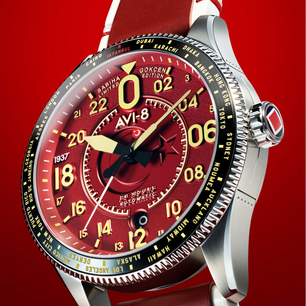 SABİHA GÖKÇEN LIMITED EDITION SPITFIRE Otomatik AV-4144-02 (Özel Modifiyeli Seiko NH34 Mekanizmalı) Erkek Kol Saati