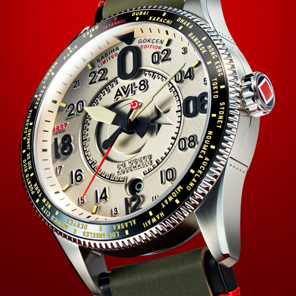 SABİHA GÖKÇEN LIMITED EDITION SPITFIRE Otomatik AV-4144-03 (Özel Modifiyeli Seiko NH34 Mekanizmalı) Erkek Kol Saati