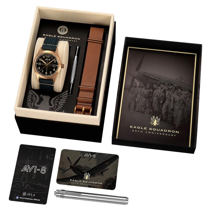 FLYBOY EAGLE SQUADRON AUTOMATIC BRONZE 85TH LIMITED EDITION AV-4145-01 Otomatik (Citizen Miyota 8215 Mekanizmalı) Erkek Kol Saati - Thumbnail