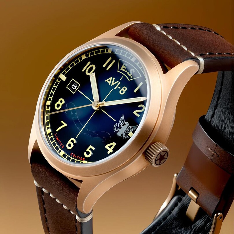 FLYBOY EAGLE SQUADRON AUTOMATIC BRONZE 85TH LIMITED EDITION AV-4145-02 Otomatik (Citizen Miyota 8215 Mekanizmalı) Erkek Kol Saati - Thumbnail