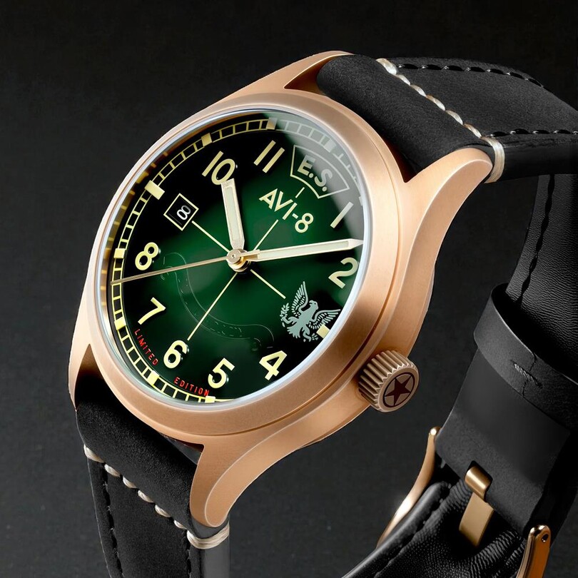 FLYBOY EAGLE SQUADRON AUTOMATIC BRONZE 85TH LIMITED EDITION AV-4145-03 Otomatik (Citizen Miyota 8215 Mekanizmalı) Erkek Kol Saati - Thumbnail