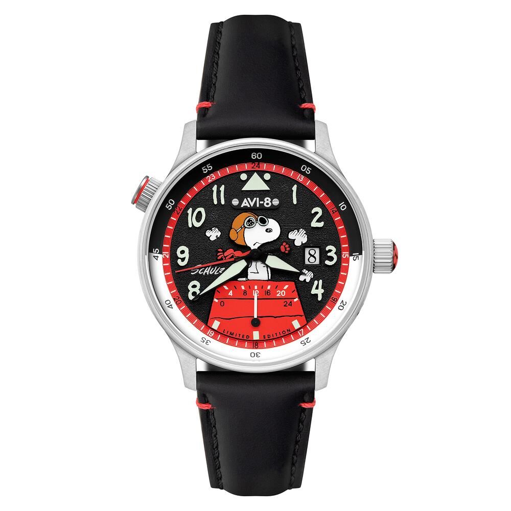 HAWKER HURRICANE MCKELLAR DUAL TIME PEANUTS SNOOPY FLYING ACE LIMITED EDITION AV-4151-01 (Citizen Miyota GP01 Mekanizmalı) Erkek Kol Saati