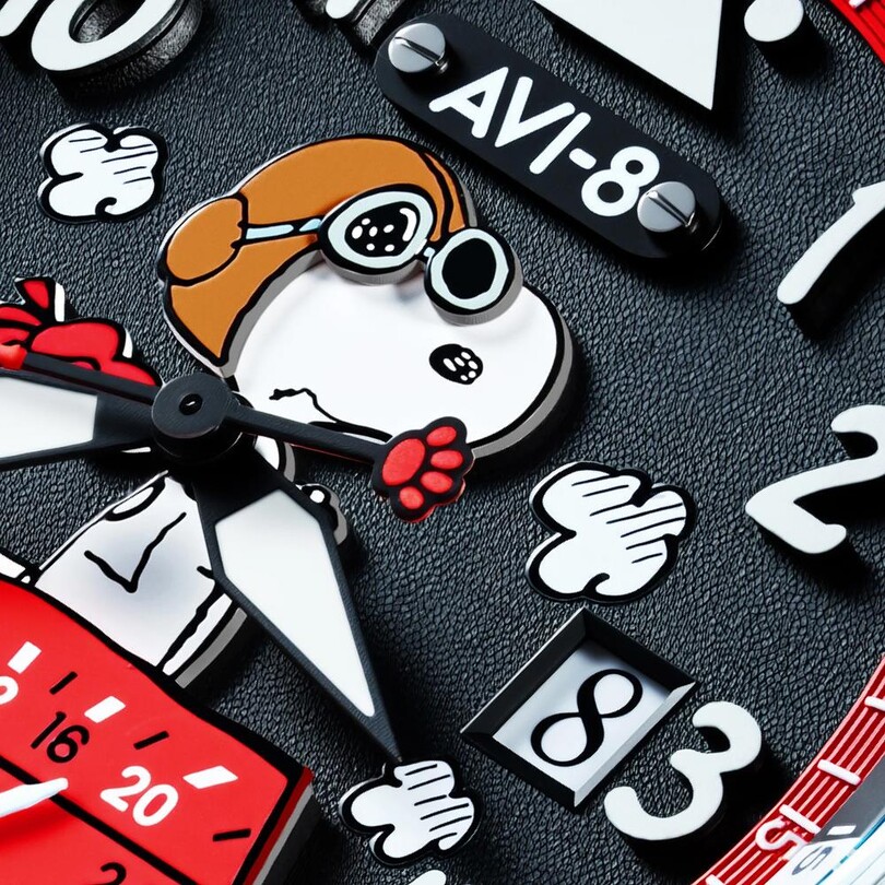 HAWKER HURRICANE MCKELLAR DUAL TIME PEANUTS SNOOPY FLYING ACE LIMITED EDITION AV-4151-01 (Citizen Miyota GP01 Mekanizmalı) Erkek Kol Saati - Thumbnail