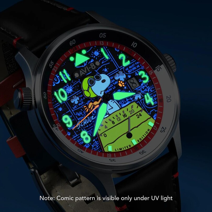 HAWKER HURRICANE MCKELLAR DUAL TIME PEANUTS SNOOPY FLYING ACE LIMITED EDITION AV-4151-01 (Citizen Miyota GP01 Mekanizmalı) Erkek Kol Saati - Thumbnail