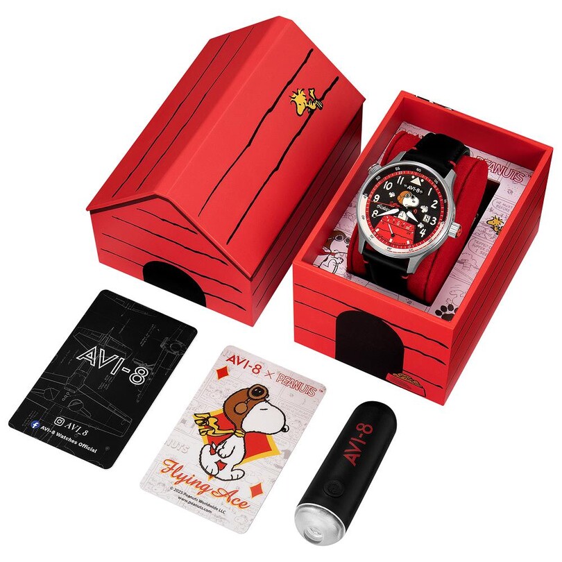 HAWKER HURRICANE MCKELLAR DUAL TIME PEANUTS SNOOPY FLYING ACE LIMITED EDITION AV-4151-01 (Citizen Miyota GP01 Mekanizmalı) Erkek Kol Saati - Thumbnail