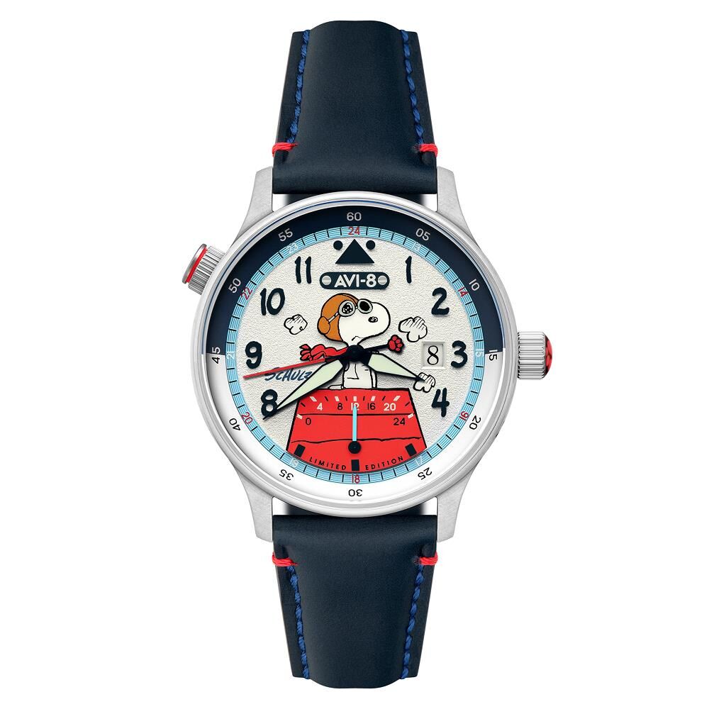 HAWKER HURRICANE MCKELLAR DUAL TIME PEANUTS SNOOPY FLYING ACE LIMITED EDITION AV-4151-02 (Citizen Miyota GP01 Mekanizmalı) Erkek Kol Saati