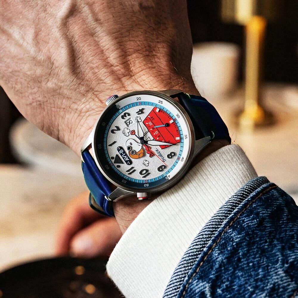 HAWKER HURRICANE MCKELLAR DUAL TIME PEANUTS SNOOPY FLYING ACE LIMITED EDITION AV-4151-02 (Citizen Miyota GP01 Mekanizmalı) Erkek Kol Saati