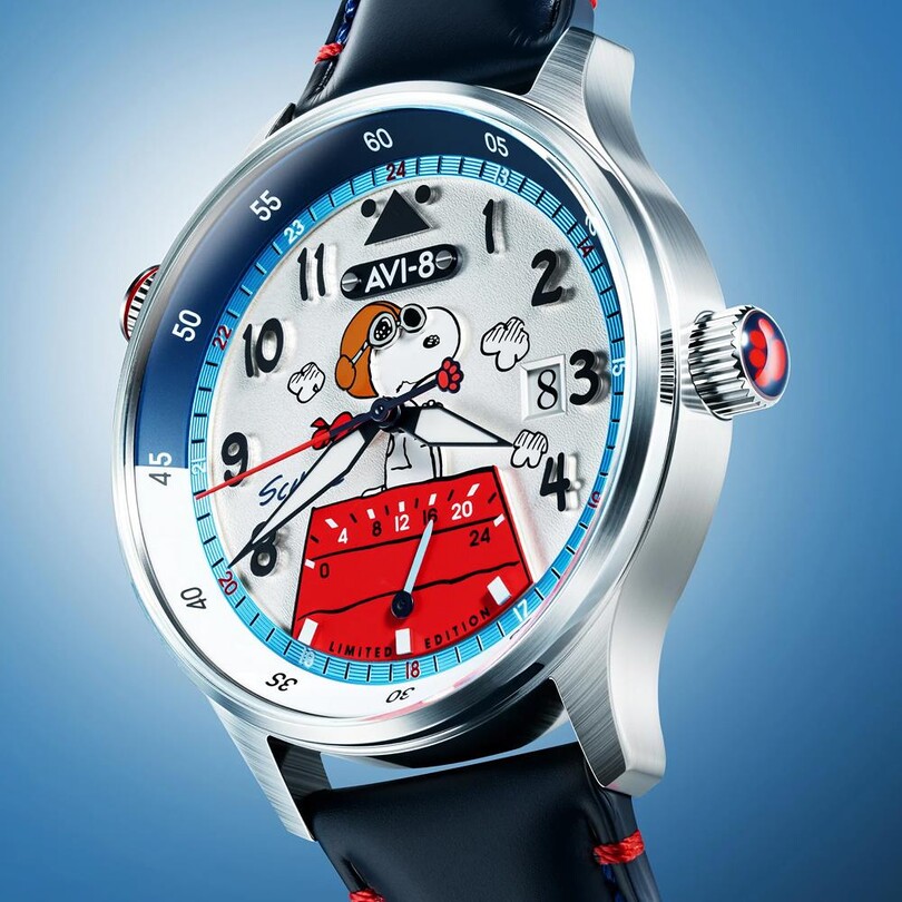 HAWKER HURRICANE MCKELLAR DUAL TIME PEANUTS SNOOPY FLYING ACE LIMITED EDITION AV-4151-02 (Citizen Miyota GP01 Mekanizmalı) Erkek Kol Saati - Thumbnail