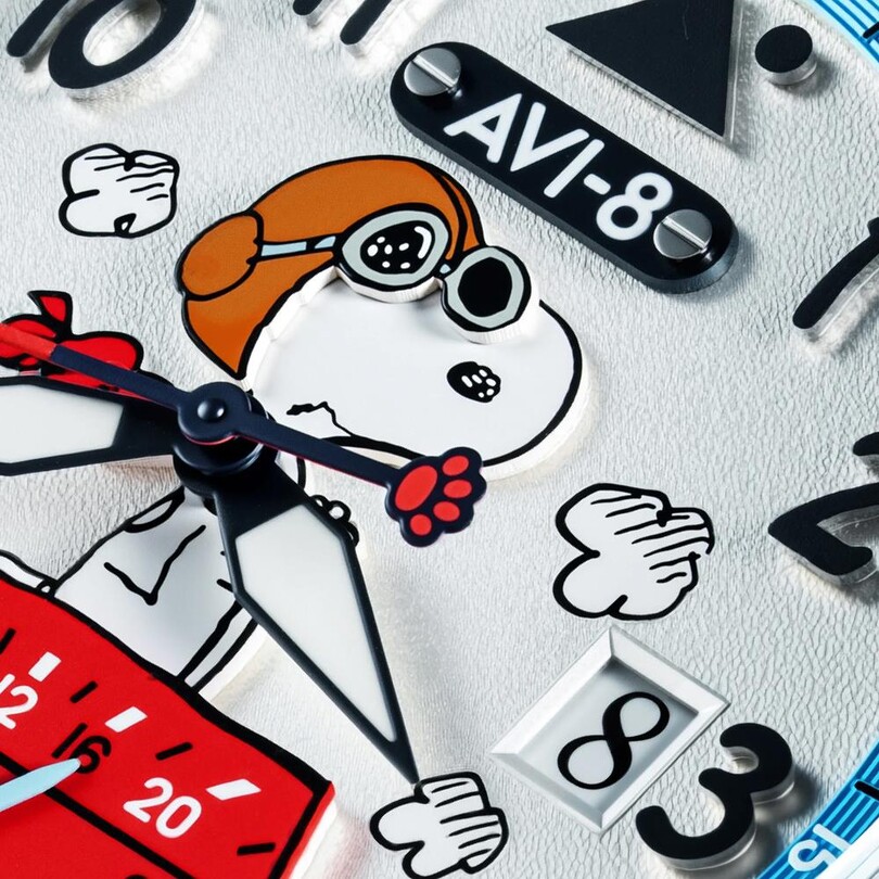 HAWKER HURRICANE MCKELLAR DUAL TIME PEANUTS SNOOPY FLYING ACE LIMITED EDITION AV-4151-02 (Citizen Miyota GP01 Mekanizmalı) Erkek Kol Saati - Thumbnail