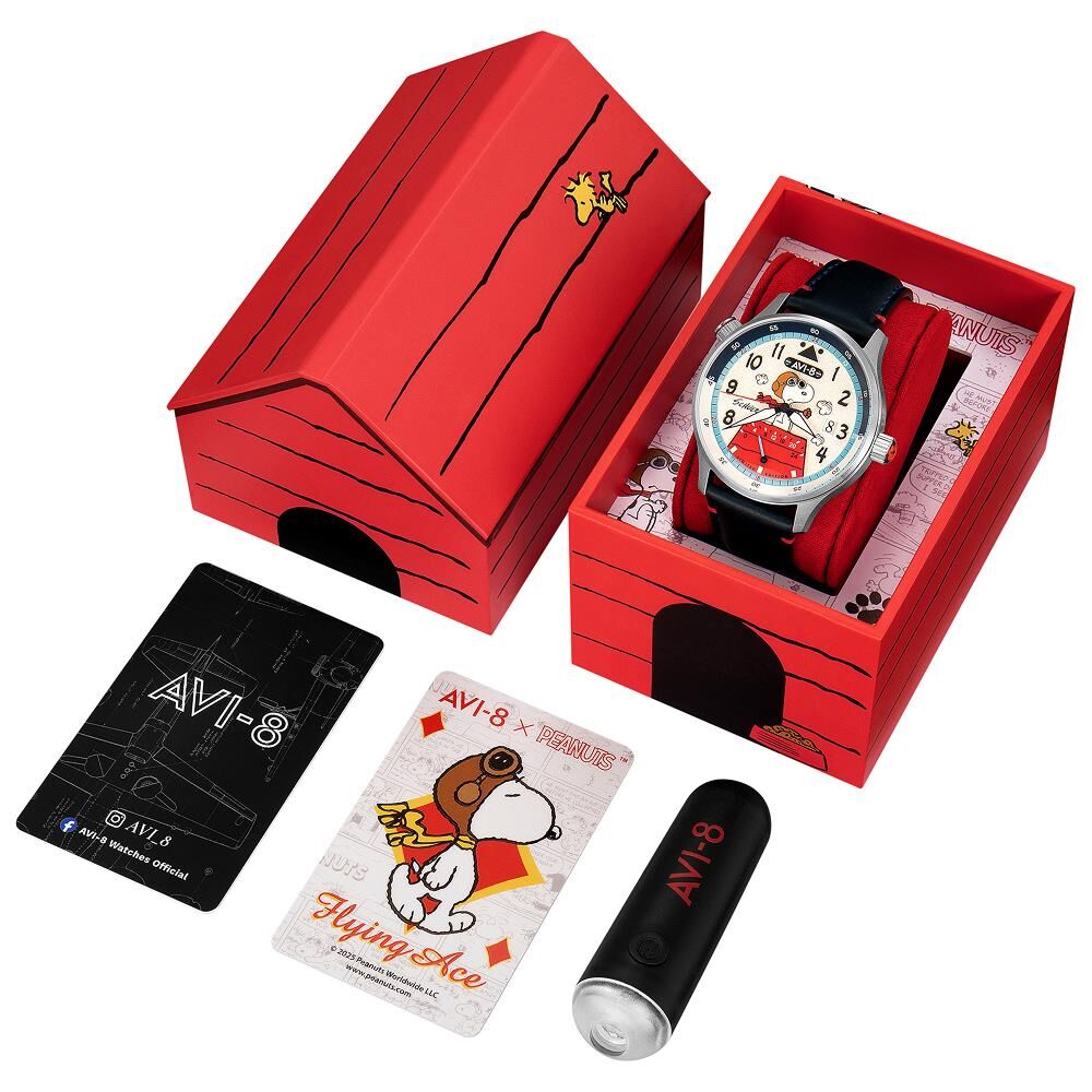 HAWKER HURRICANE MCKELLAR DUAL TIME PEANUTS SNOOPY FLYING ACE LIMITED EDITION AV-4151-02 (Citizen Miyota GP01 Mekanizmalı) Erkek Kol Saati