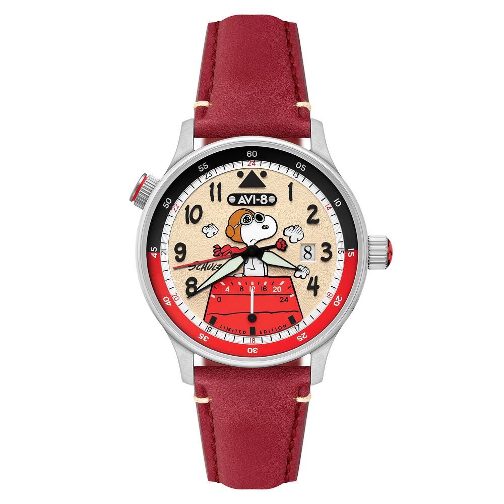 HAWKER HURRICANE MCKELLAR DUAL TIME PEANUTS SNOOPY FLYING ACE LIMITED EDITION AV-4151-03 (Citizen Miyota GP01 Mekanizmalı) Erkek Kol Saati