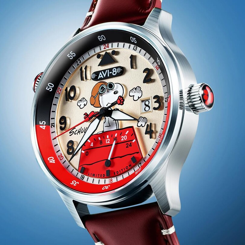 HAWKER HURRICANE MCKELLAR DUAL TIME PEANUTS SNOOPY FLYING ACE LIMITED EDITION AV-4151-03 (Citizen Miyota GP01 Mekanizmalı) Erkek Kol Saati - Thumbnail