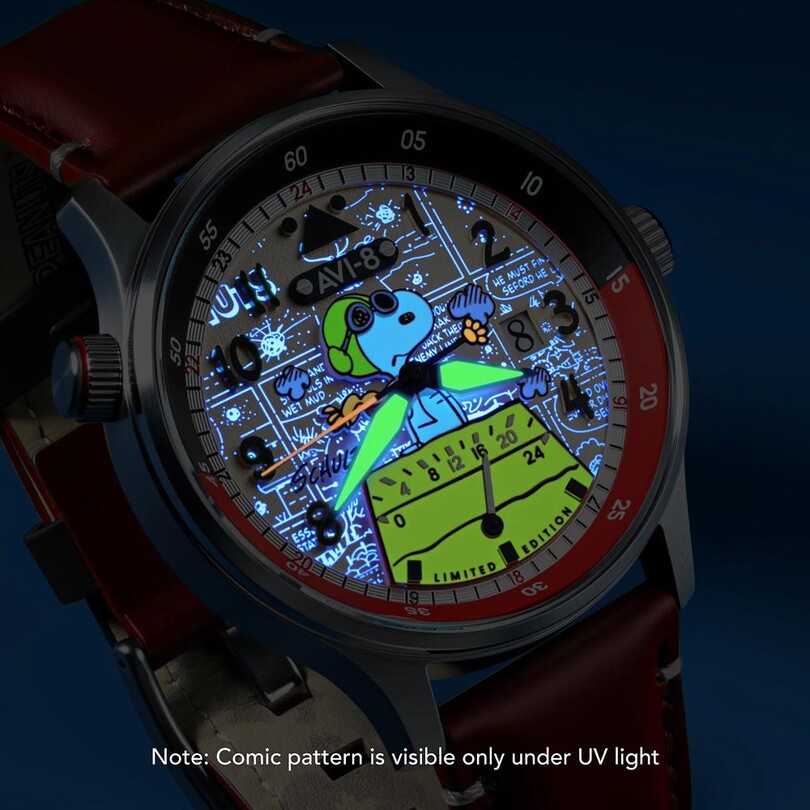 HAWKER HURRICANE MCKELLAR DUAL TIME PEANUTS SNOOPY FLYING ACE LIMITED EDITION AV-4151-03 (Citizen Miyota GP01 Mekanizmalı) Erkek Kol Saati - Thumbnail
