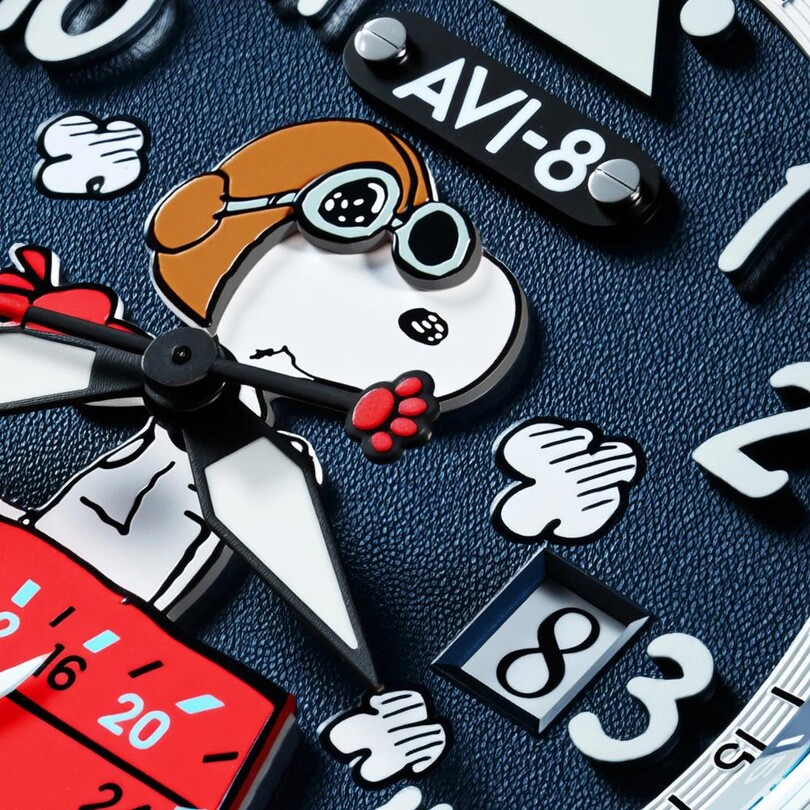 HAWKER HURRICANE MCKELLAR DUAL TIME PEANUTS SNOOPY FLYING ACE LIMITED EDITION AV-4151-04 (Citizen Miyota GP01 Mekanizmalı) Erkek Kol Saati - Thumbnail
