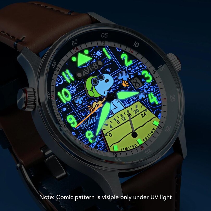 HAWKER HURRICANE MCKELLAR DUAL TIME PEANUTS SNOOPY FLYING ACE LIMITED EDITION AV-4151-04 (Citizen Miyota GP01 Mekanizmalı) Erkek Kol Saati - Thumbnail